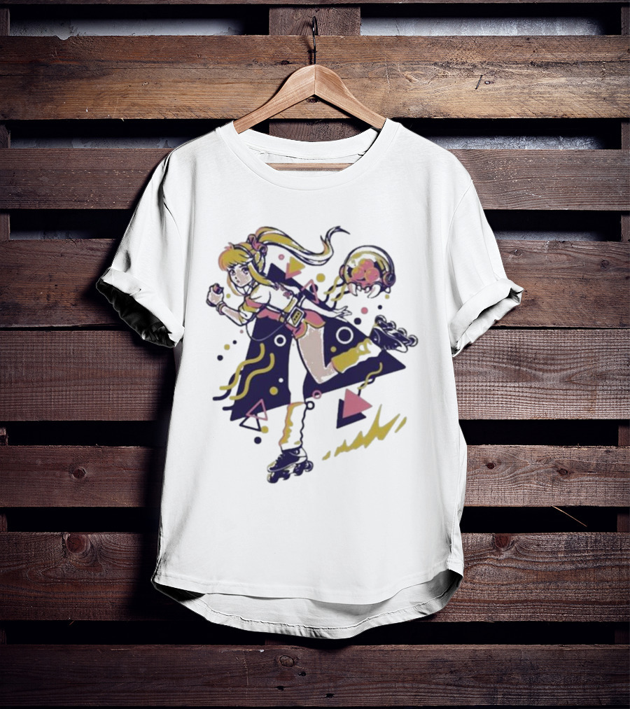 Roller Skating Anime Style 80s Inspired T-Shirt