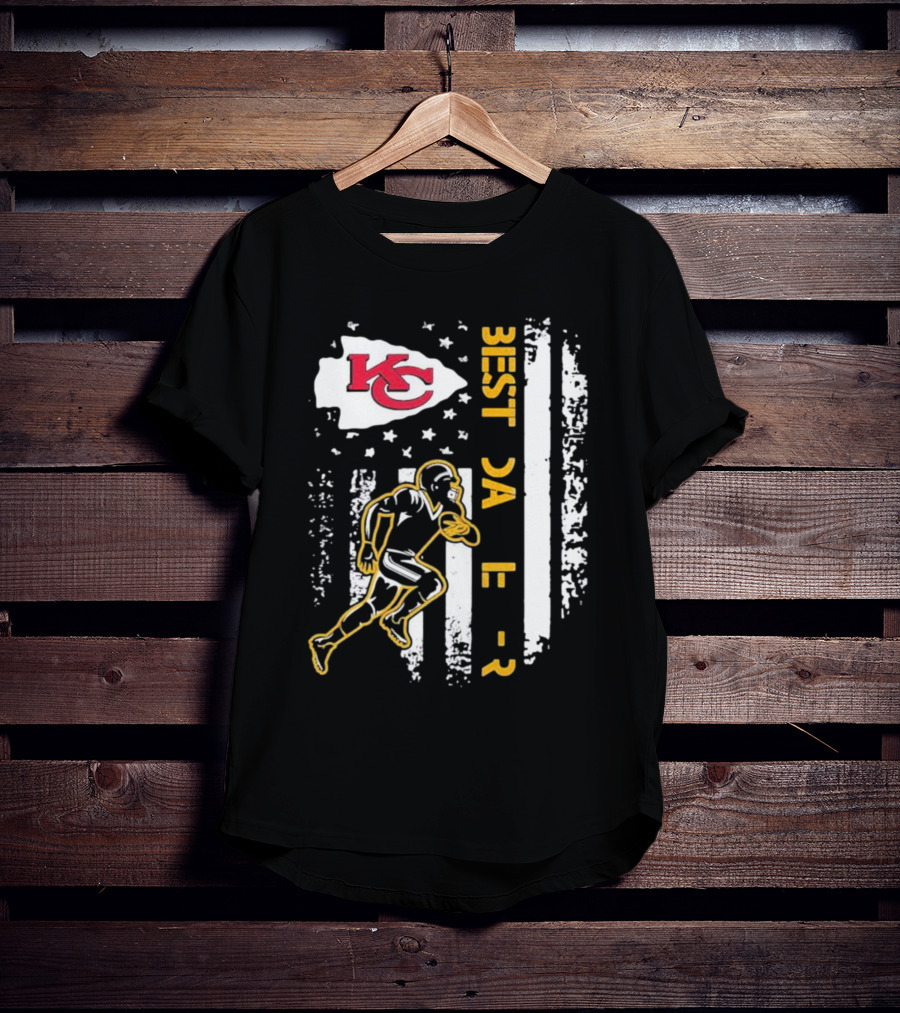 Best Dad Ever Kansas City Chiefs Football American Flag T-Shirt