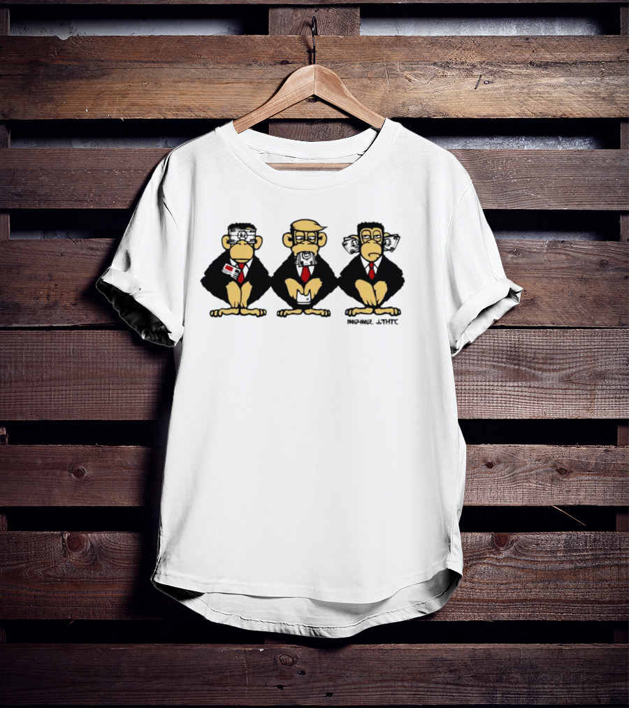 Hail To The Chimp Monkey Trio With Ties T-Shirt
