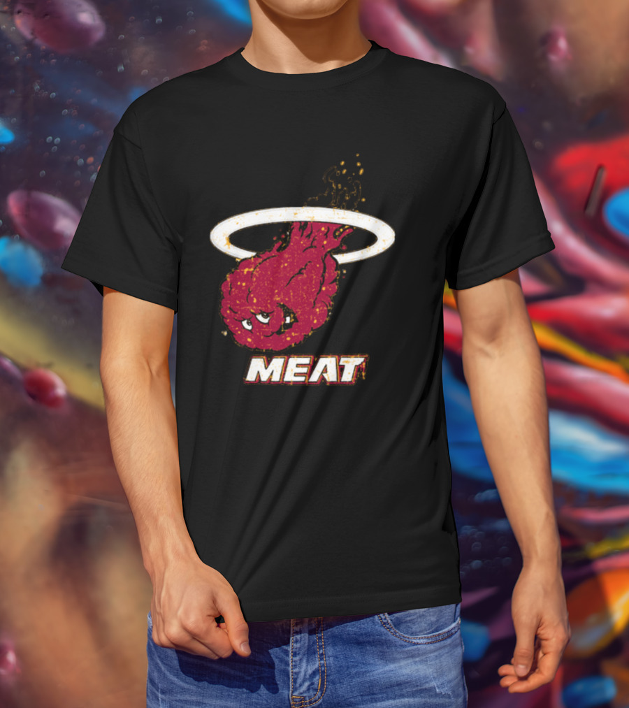 Miami Meat Hunger Force Flaming Meatball Halo T-Shirt