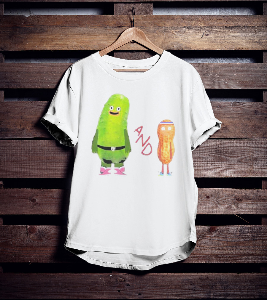 Pickle And Peanut Cucumber Cartoon Characters T-Shirt
