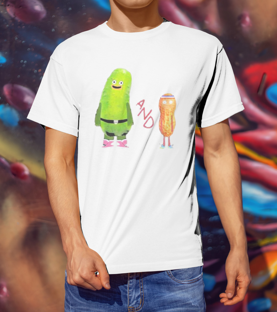 Pickle And Peanut Cucumber Cartoon Characters T-Shirt