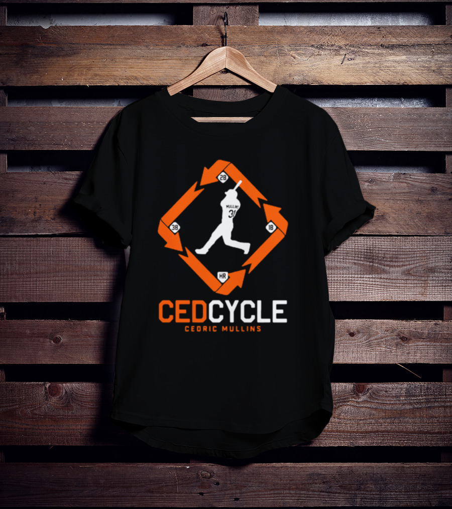 Cedric Mullins CEDCYCLE 31 Baseball Diamond 2B 3B 1B HR T-Shirt
