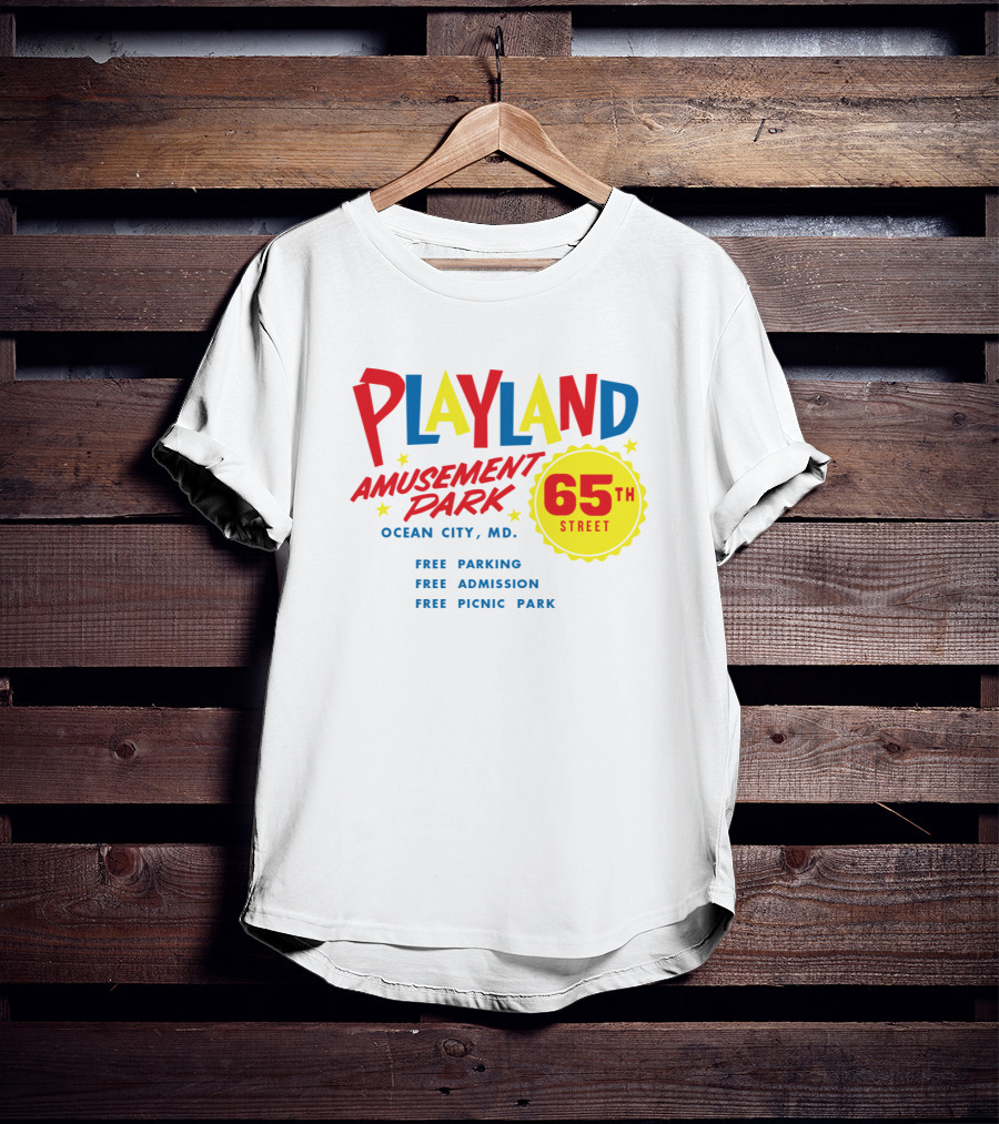 Playland Amusement Park 65th Street Ocean City MD Free Parking Admission Picnic Park T-Shirt