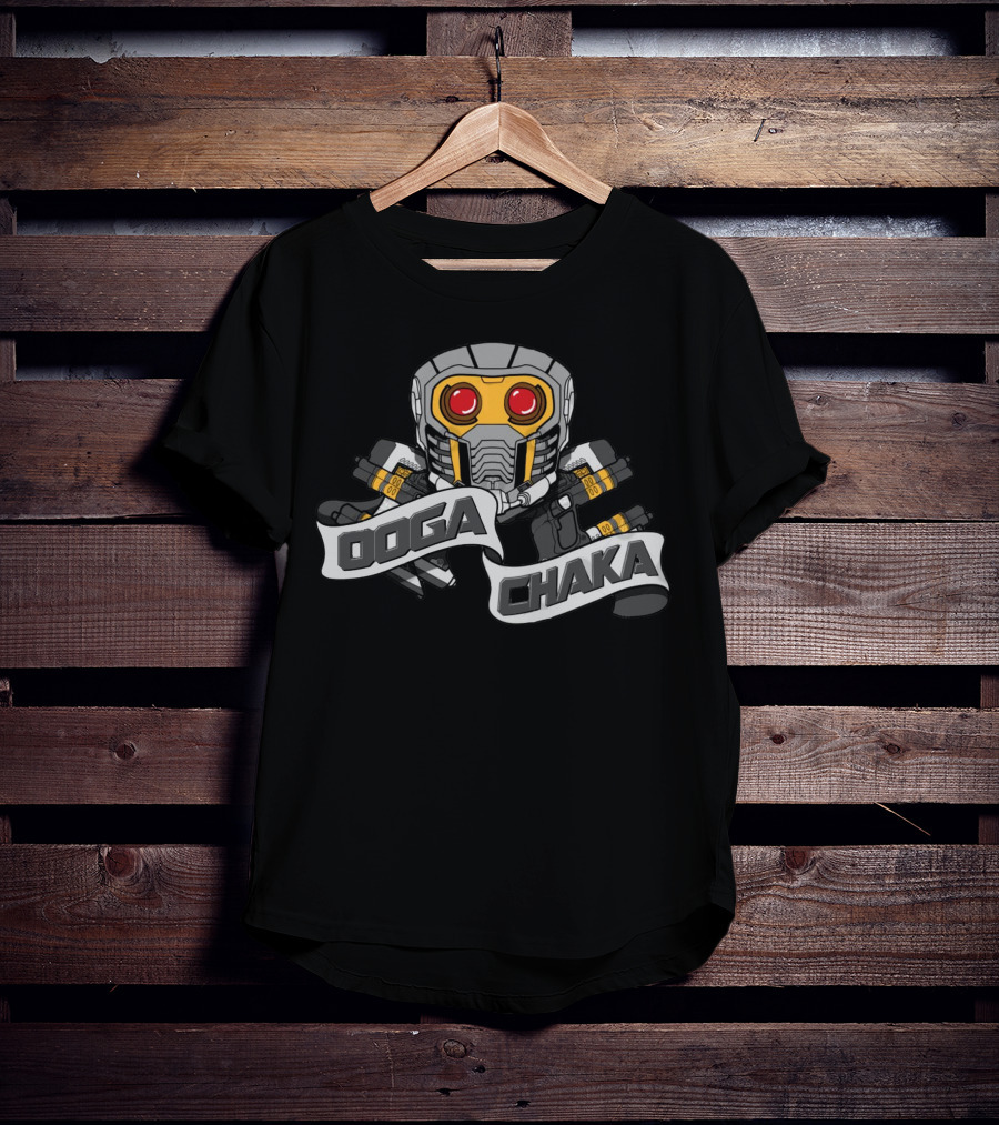 Ooga Chaka Guardians Of The Galaxy Star-Lord Helmet T-Shirt