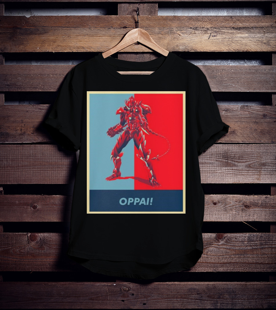 OPPAI Issei Hyoudou High School DxD Hope Style Mecha Fusion Red And Blue Dual Color Background T-Shirt