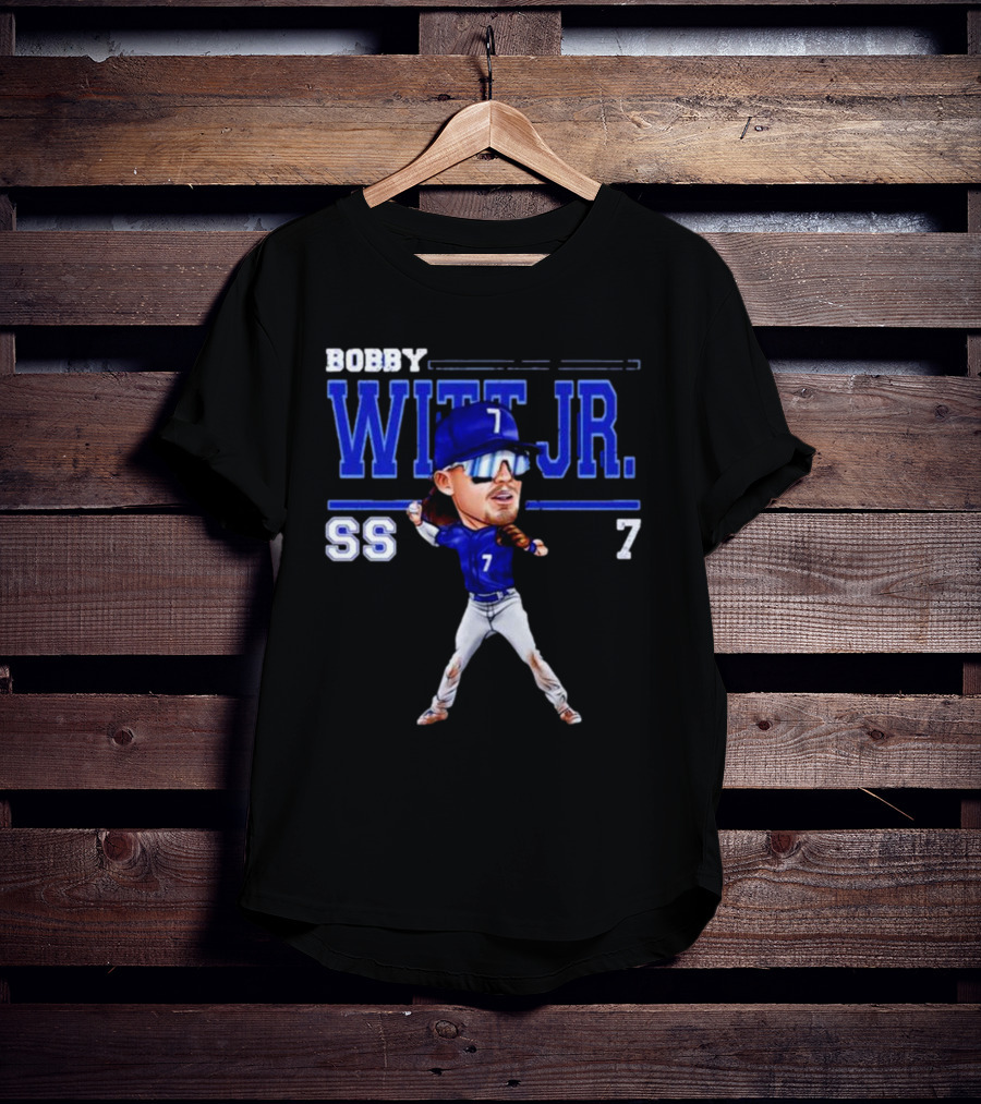 Bobby Witt Jr. SS 7 Kansas City Cartoon Baseball Player T-Shirt