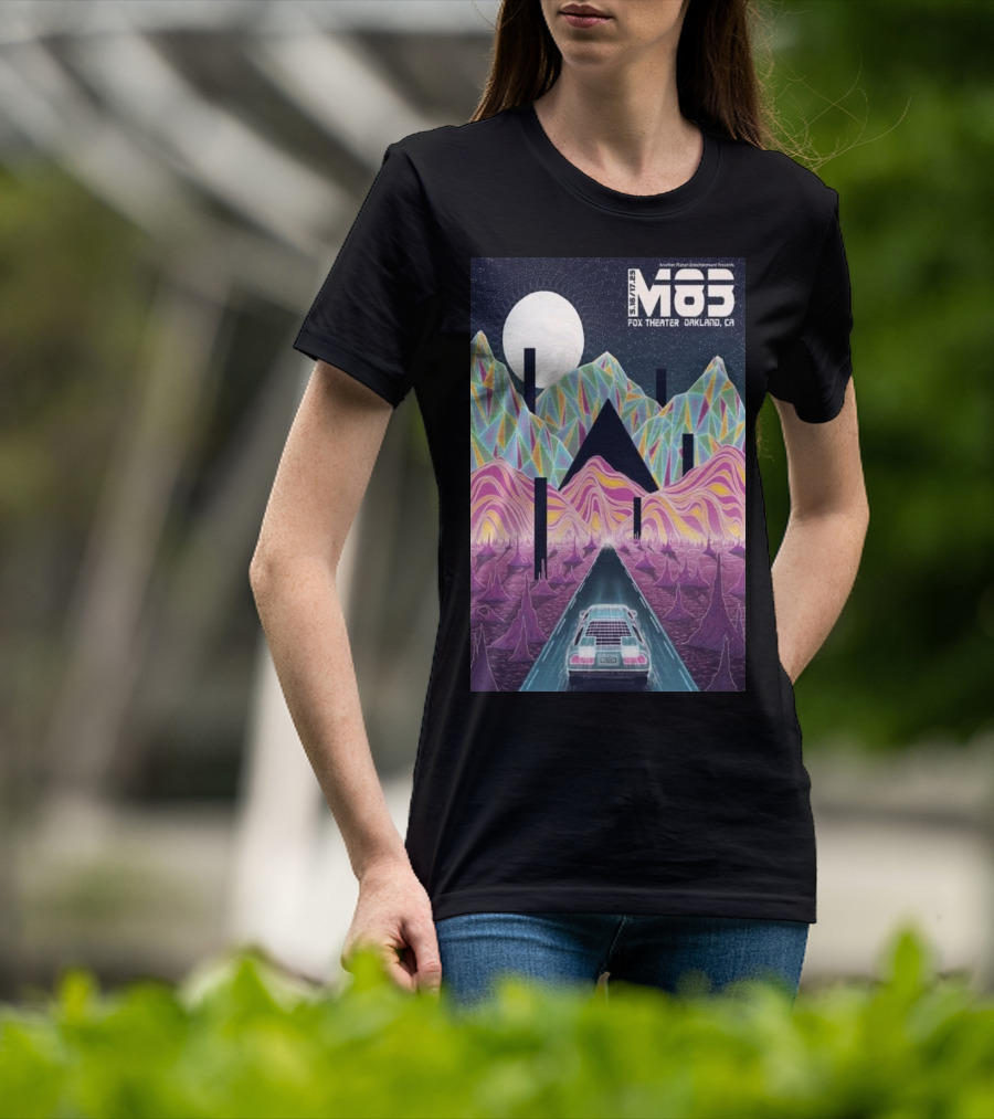 M83 Band Fox Theater Oakland CA May 16 And 17 Retro Futuristic Landscape T-Shirt