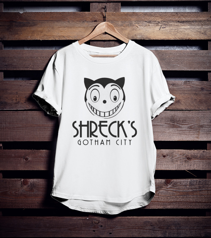 Shreck's Gotham City Smiling Cat Face T-Shirt