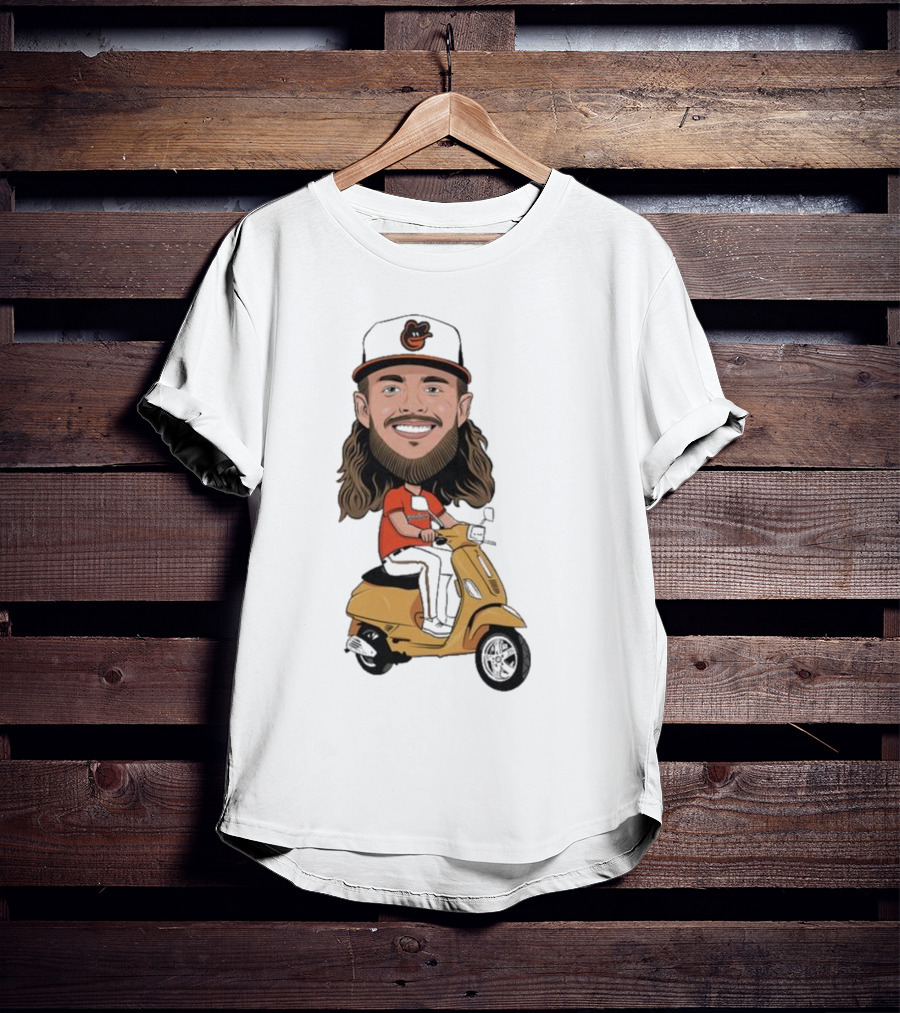 Baltimore Orioles Vespi Riding Vespa Scooter T-Shirt
