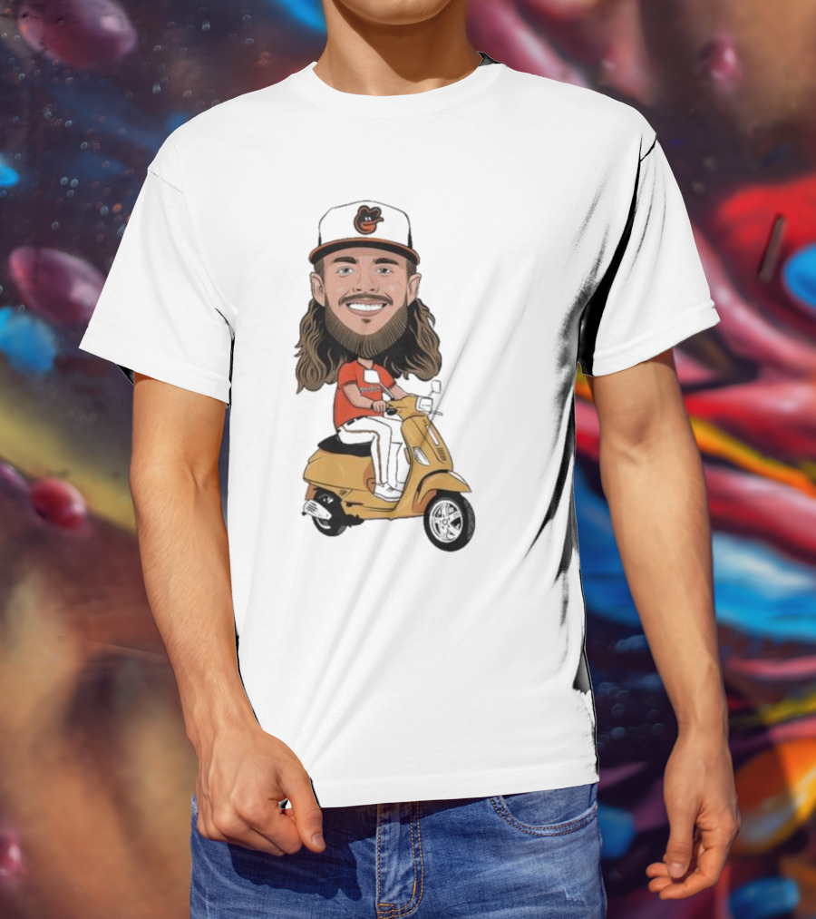 Baltimore Orioles Vespi Riding Vespa Scooter T-Shirt