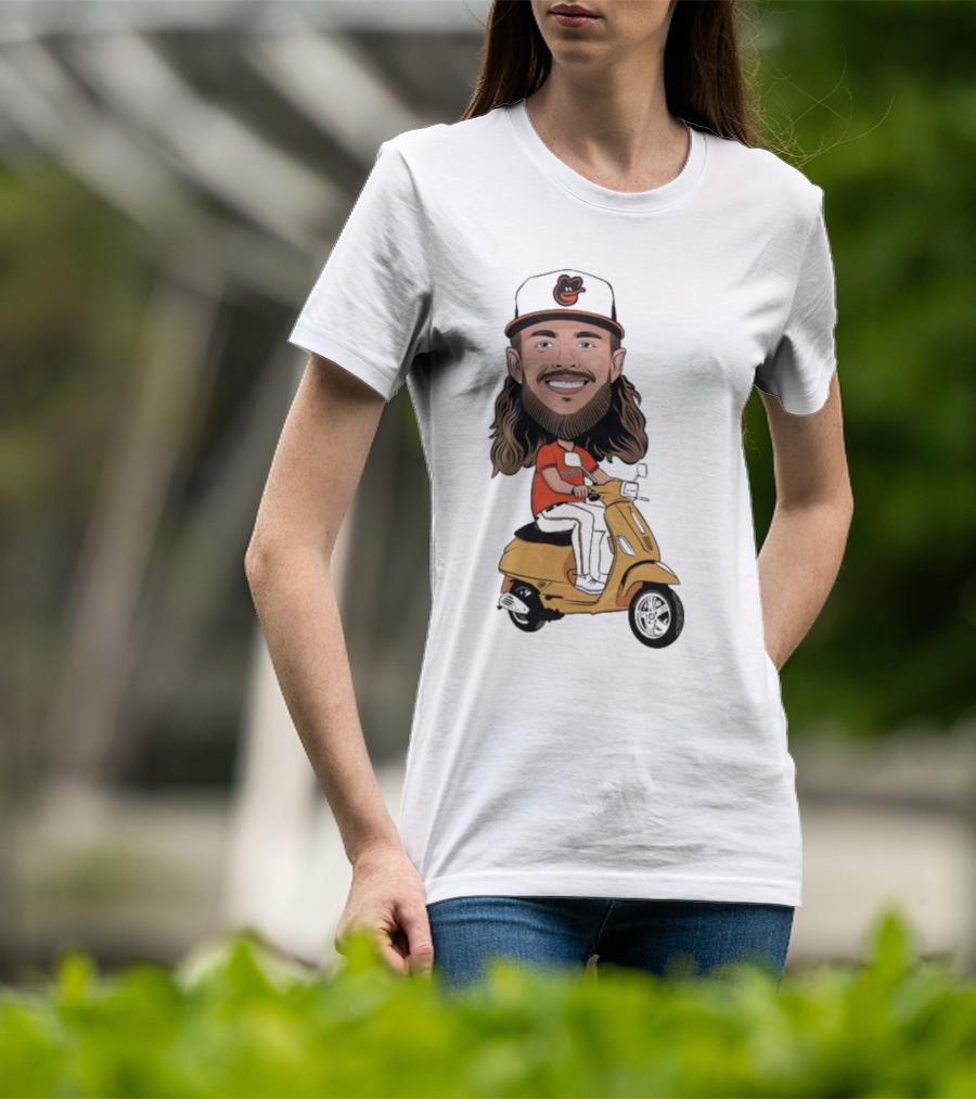 Baltimore Orioles Vespi Riding Vespa Scooter T-Shirt