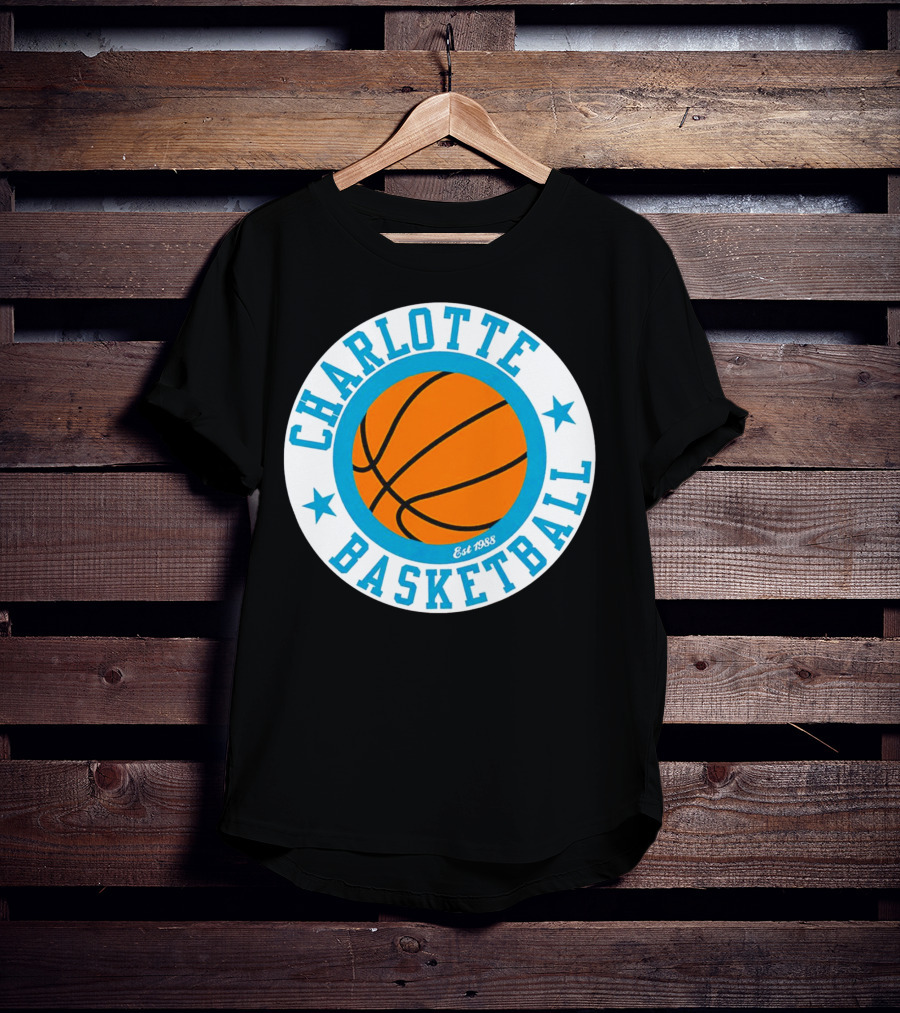 Charlotte Basketball Est 1988 Logo Vintage Style Circle Emblem T-Shirt