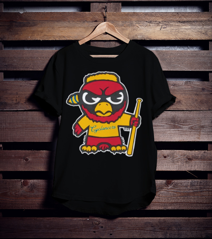 Cycloneers Bird Mascot Holding Baseball Bat T-Shirt