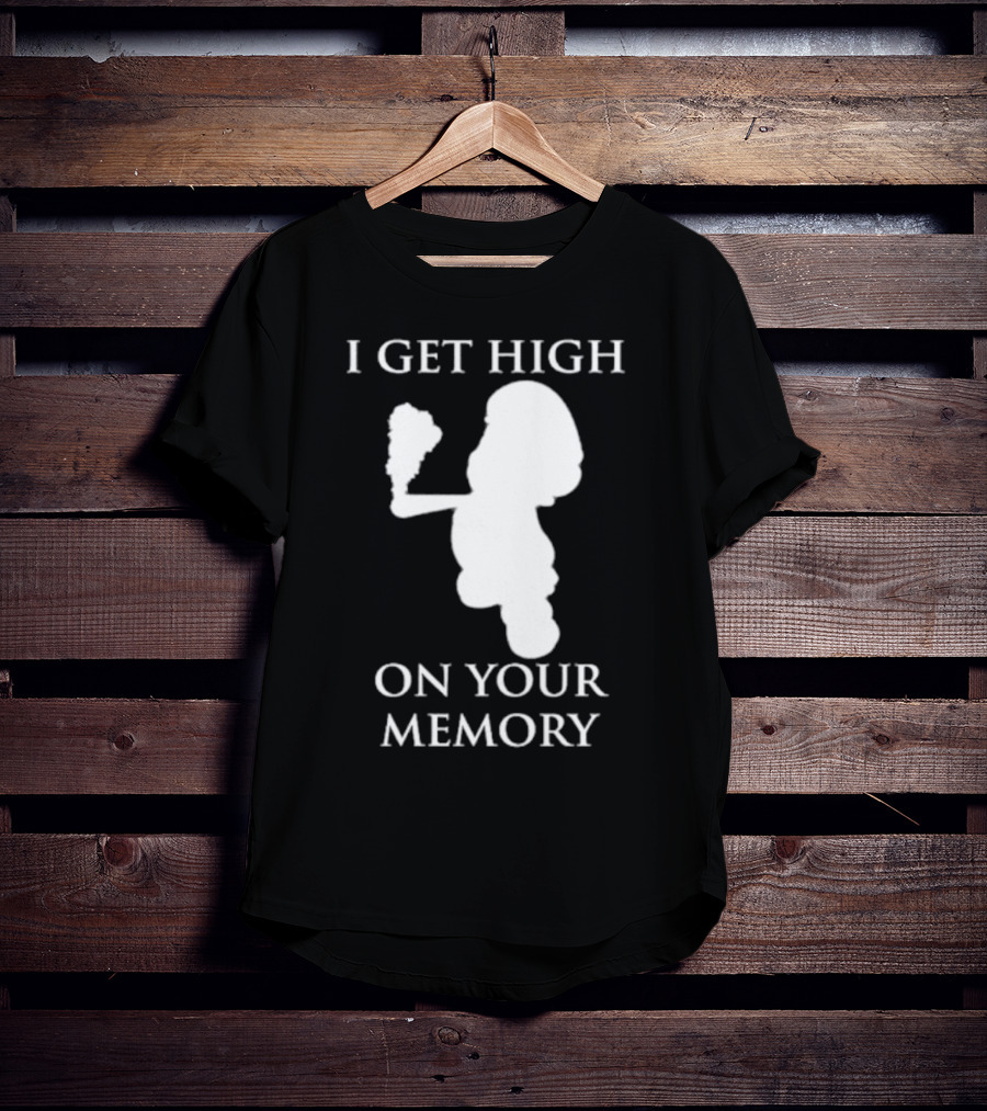 I Get High On Your Memory Mario Silhouette Smoking Pipe T-Shirt