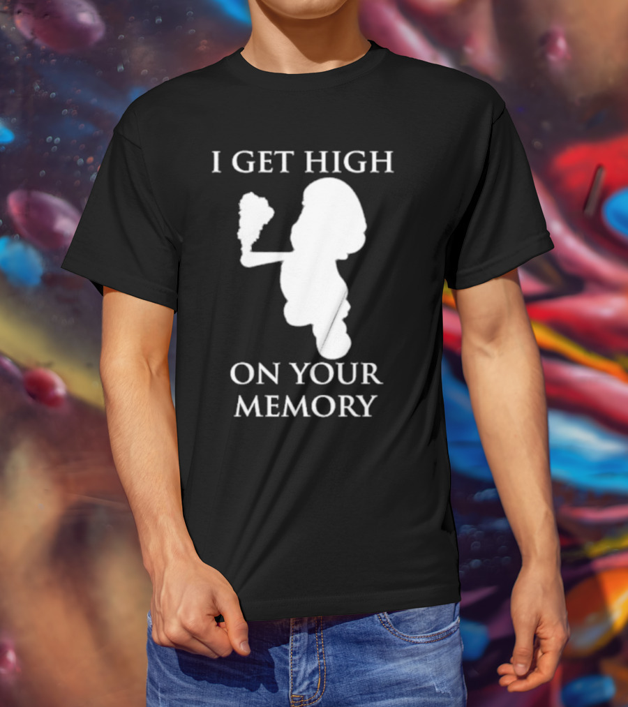 I Get High On Your Memory Mario Silhouette Smoking Pipe T-Shirt