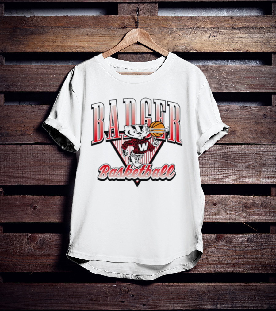 Badger Basketball Wisconsin Basketball Ringer T-Shirt