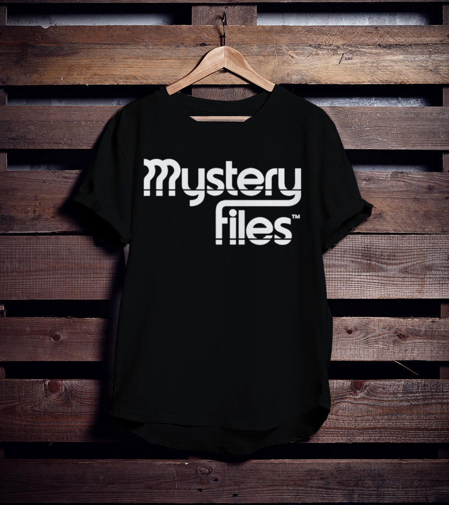 Mystery Files Retro Style Geometric Text T-Shirt