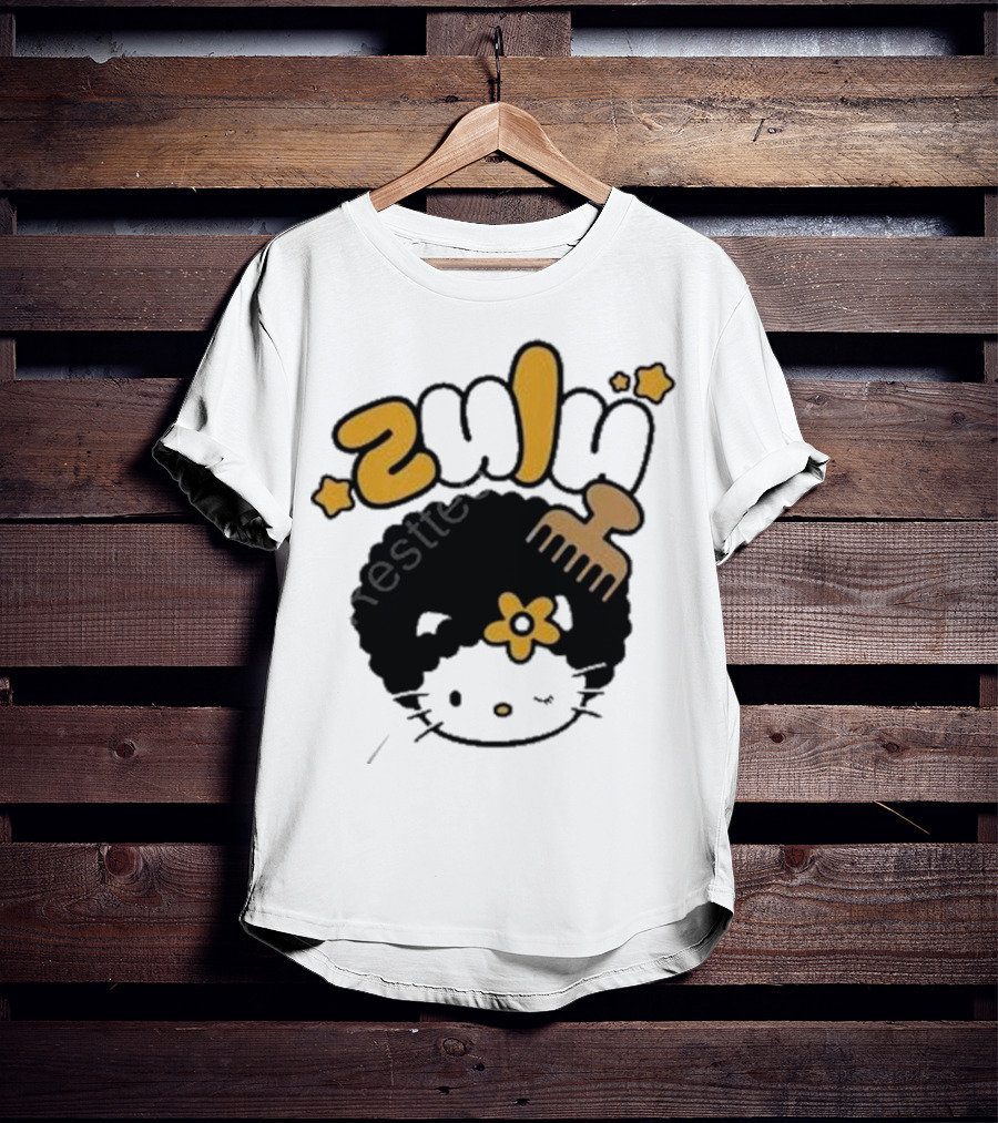 Zulu Kitty Afro Comb And Star T-Shirt