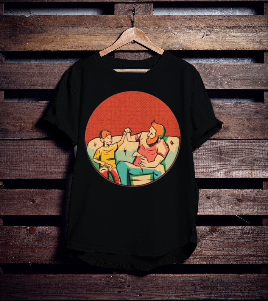 Father And Son Gaming Bond On The Couch T-Shirt