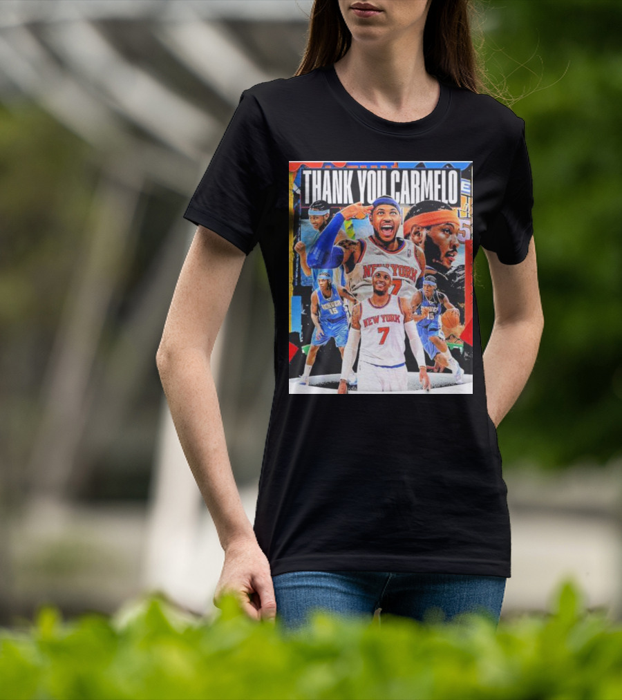 Thank You Carmelo New York 7 Denver 15 Basketball T-Shirt