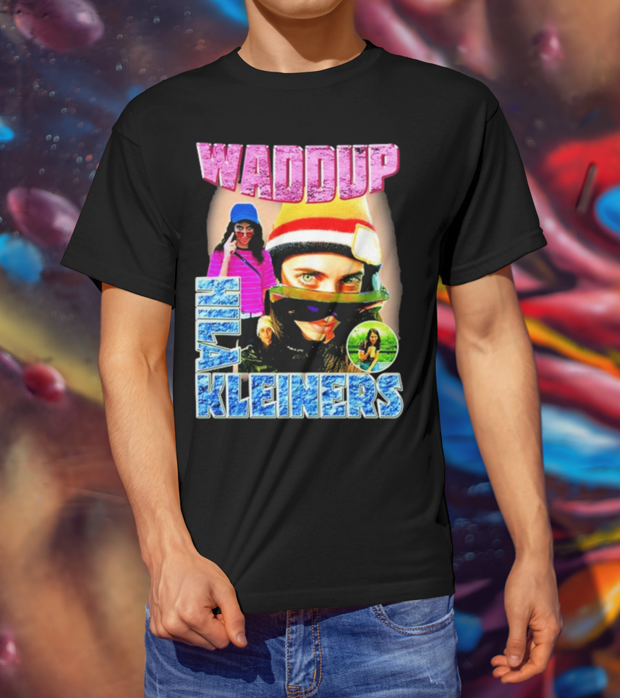 Waddup Hila Kleiners Colorful Ski Mask And Sunglasses Collage T-Shirt
