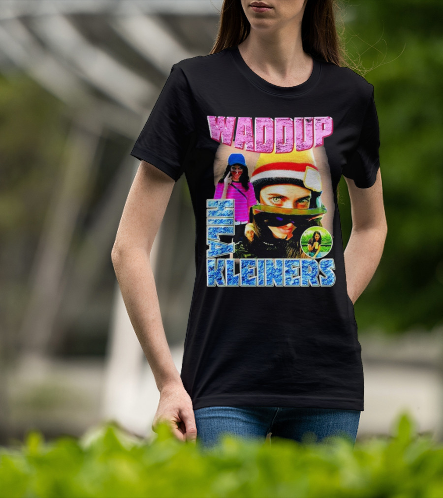 Waddup Hila Kleiners Colorful Ski Mask And Sunglasses Collage T-Shirt