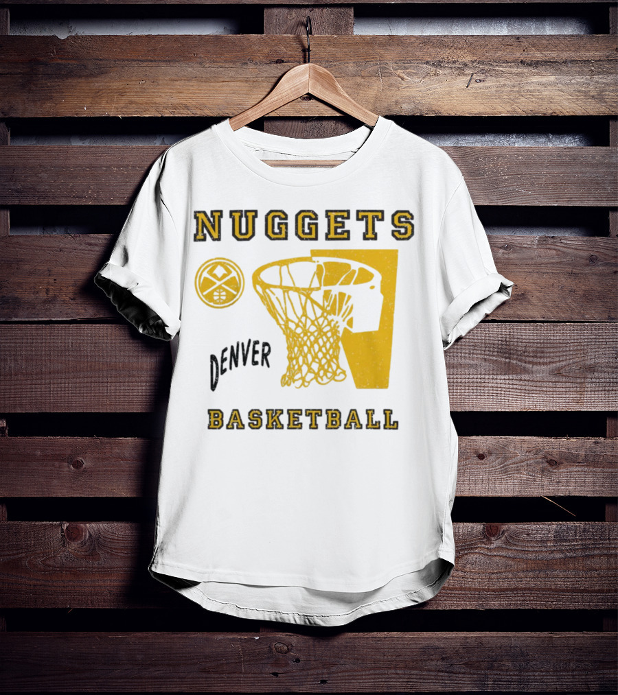 Nuggets Denver Basketball Slam Dunk White Men's Junk Food T-Shirt