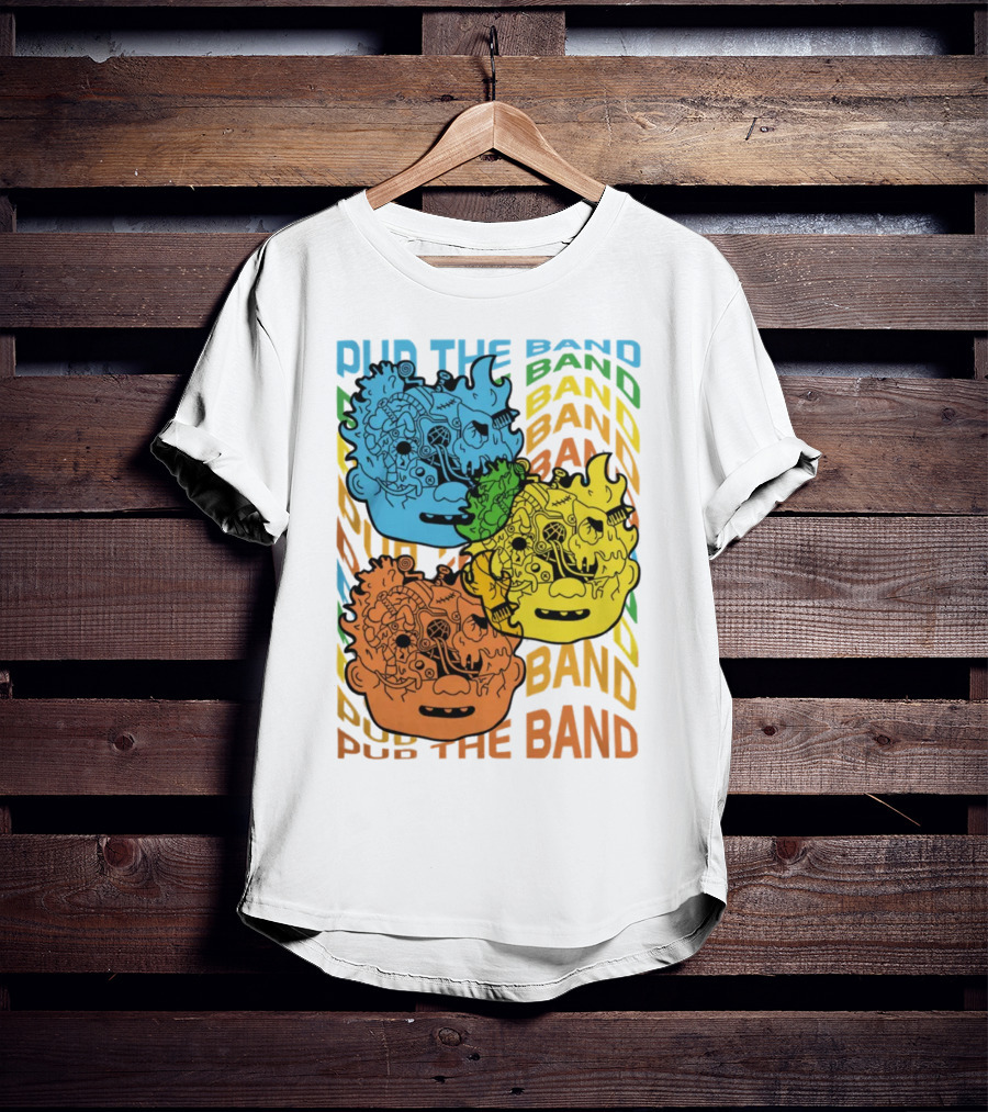 Pup The Band Headburster Technicolor Art Face Trio T-Shirt