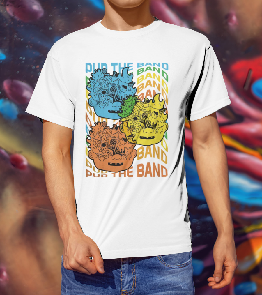 Pup The Band Headburster Technicolor Art Face Trio T-Shirt