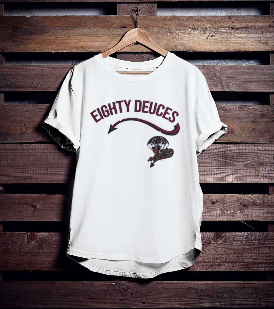 Eighty Deuces Parachuting Mascot Fayetteville Woodpeckers Milb Store T-Shirt