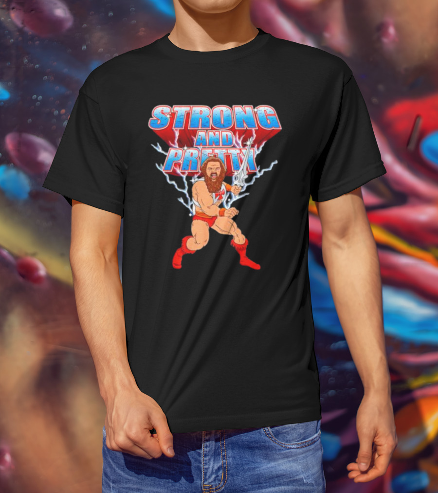 Strong-Man Strong And Pretty Lightning Barbarian Warrior T-Shirt
