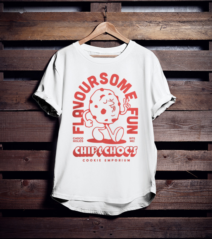 Flavoursome Fun Choco Holics Chip Choc'S Cookie Emporium Bite Me T-Shirt