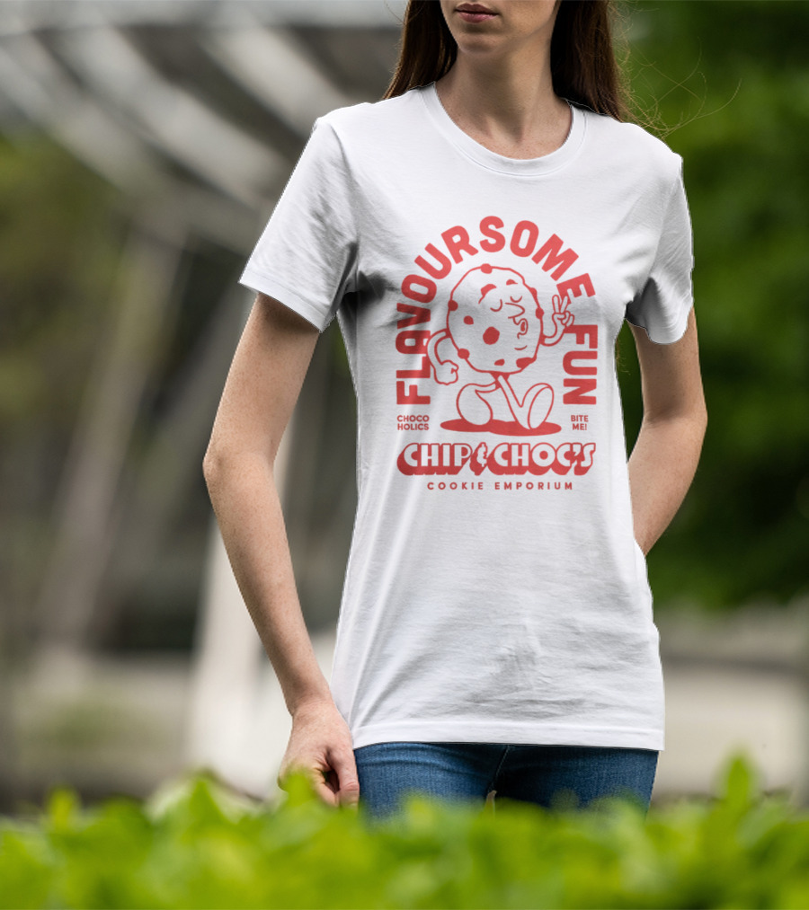 Flavoursome Fun Choco Holics Chip Choc'S Cookie Emporium Bite Me T-Shirt