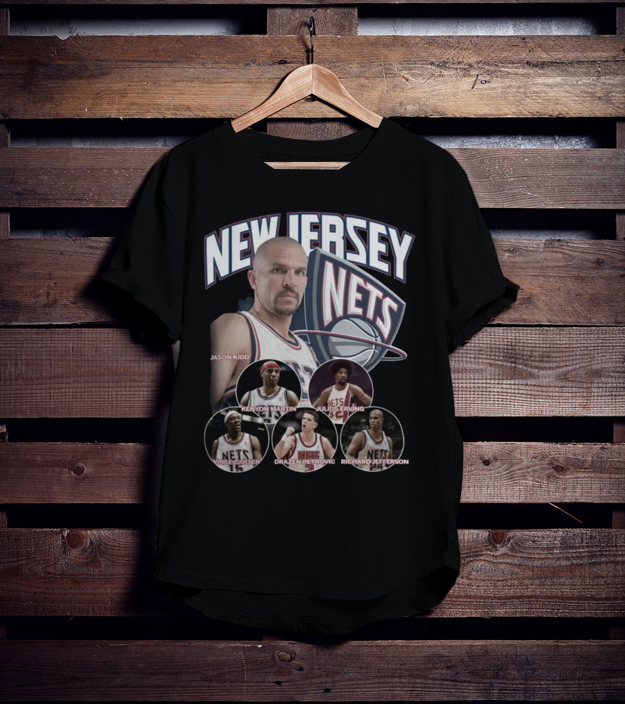New Jersey Nets Jason Kidd Kenyon Martin Julius Erving Vince Carter Drazen Petrovic Richard Jefferson T-Shirt