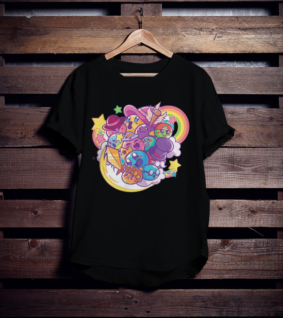 Terraria Merch Town Slime Rainbow Star Hat Collection T-Shirt