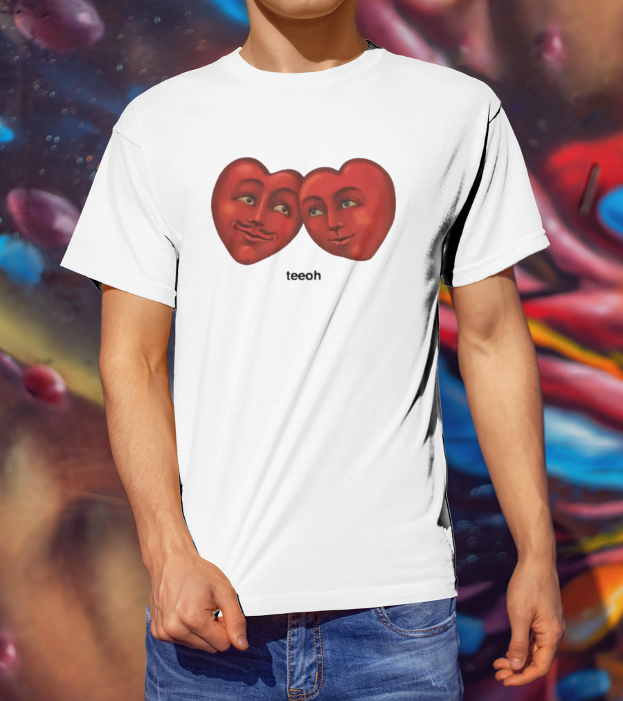 Tixxo Shop Tixxo Lovers Teeoh Heart Faces T-Shirt