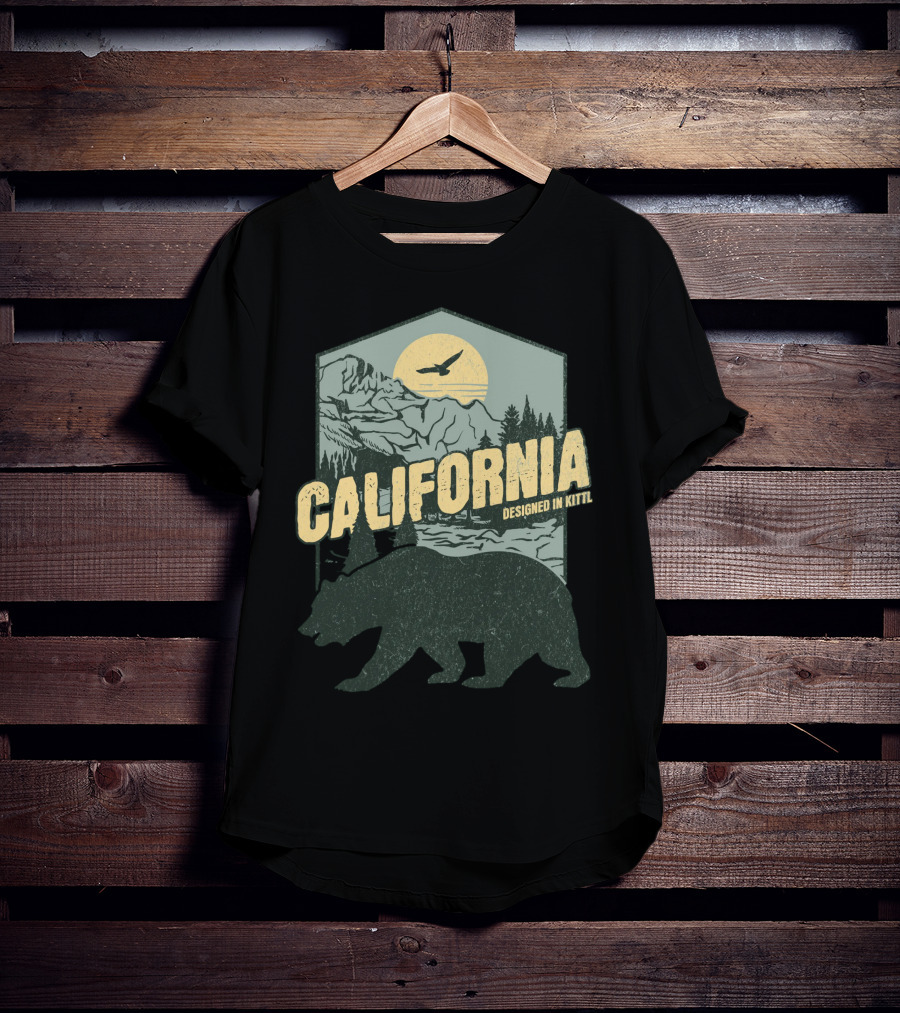 California Bear Wilderness Camping Hiking Designed In Kittl T-Shirt