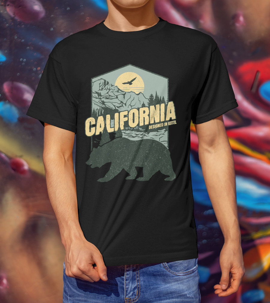 California Bear Wilderness Camping Hiking Designed In Kittl T-Shirt