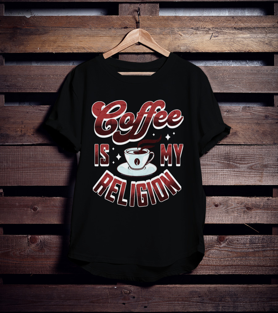 Coffee Is My Religion Cup Icon Simple T-Shirt