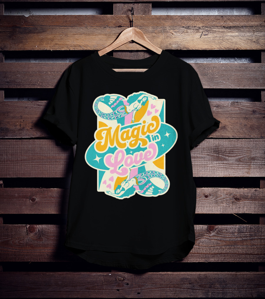 Magic In Love Mermaid Retro Vibe T-Shirt