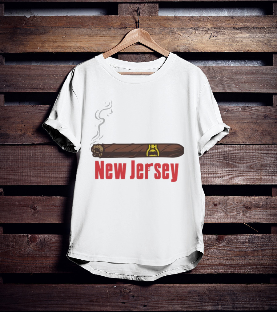 New Jersey Smoking Cigar Emblem T-Shirt