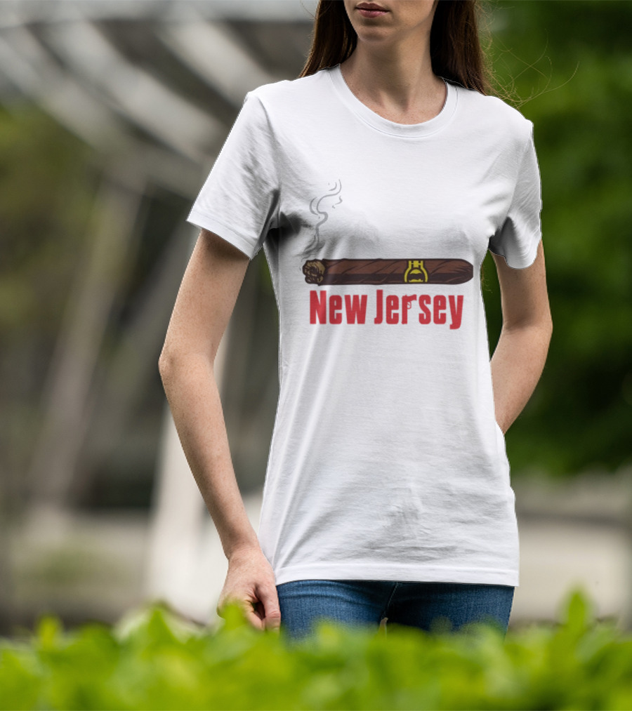 New Jersey Smoking Cigar Emblem T-Shirt