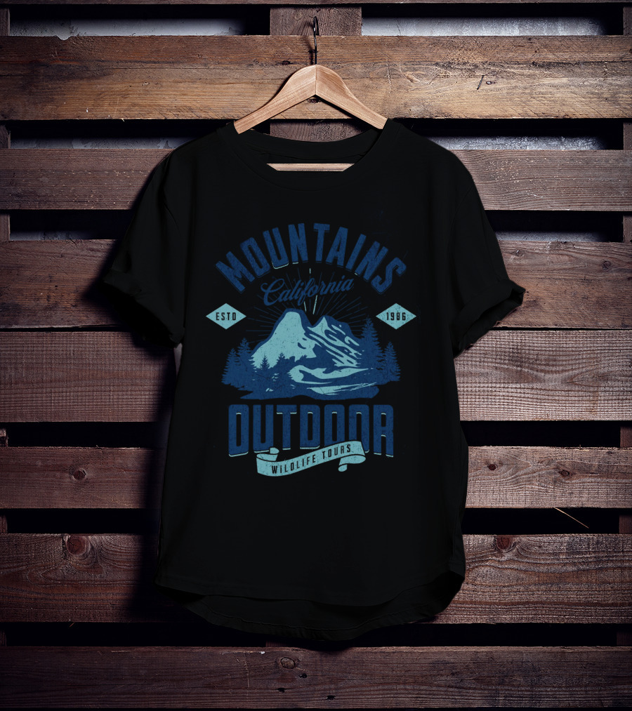 Mountains Outdoor California Wildlife Tours Estd 1968 T-Shirt
