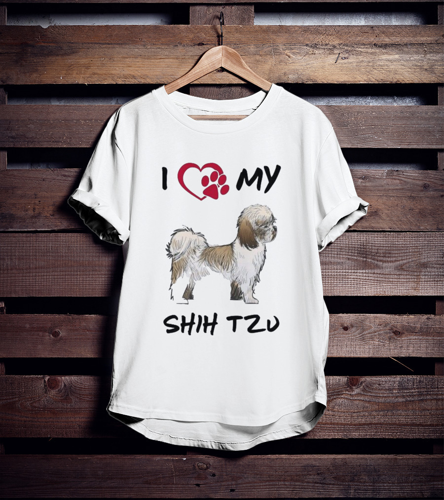 I Love My Shih Tzu Adorable Puppy Dog T-Shirt