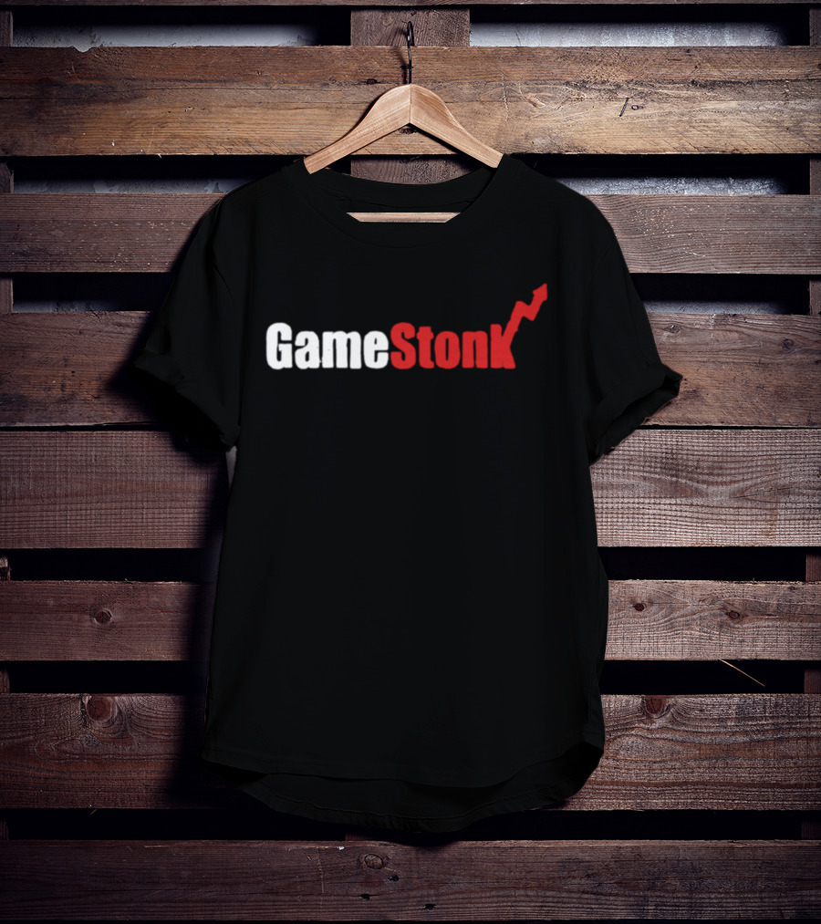GameStonk Stock Market Meme Text With Red Upward Arrow T-Shirt