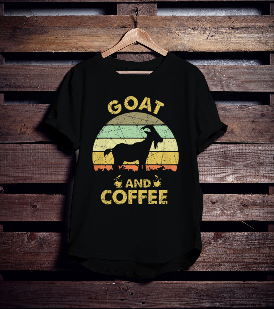 GOAT And Coffee Vintage Sunset T-Shirt