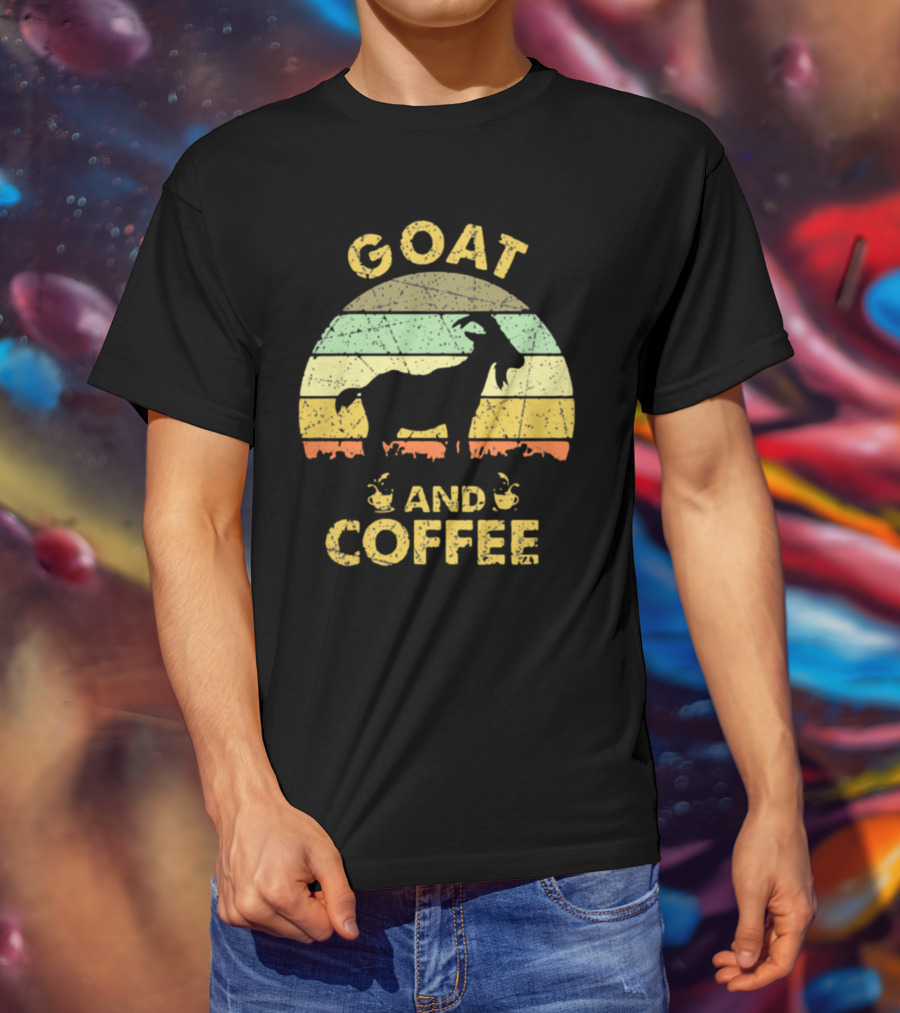 GOAT And Coffee Vintage Sunset T-Shirt