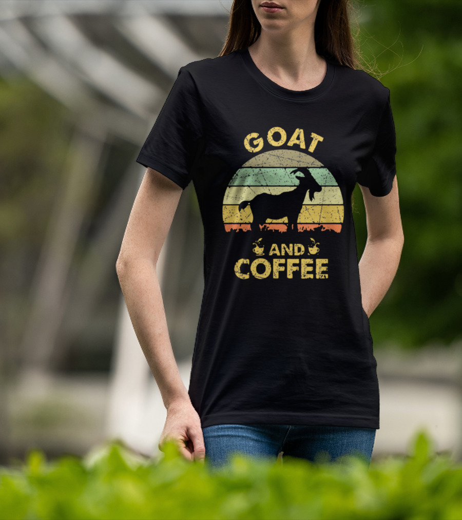 GOAT And Coffee Vintage Sunset T-Shirt