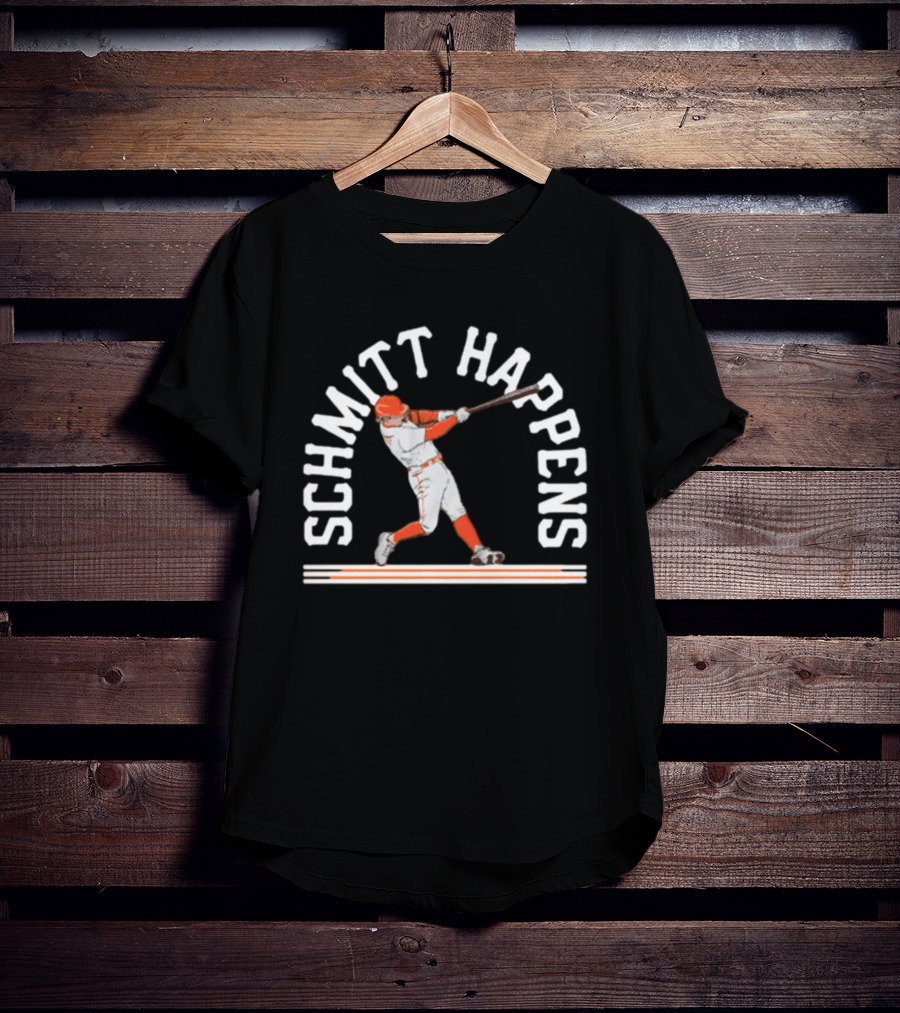 Schmitt Happens Baseball Player Swinging Bat T-Shirt